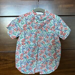 Janie and Jack Floral Poplin Shirt size 3T